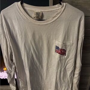 Men's Barstool Long Sleeve Shirt with Flag Pocket